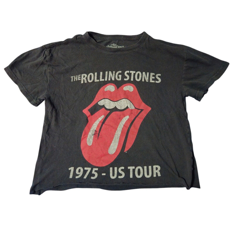 The Rolling Stones Womens T-Shirt Cropped Short Sleeve Small